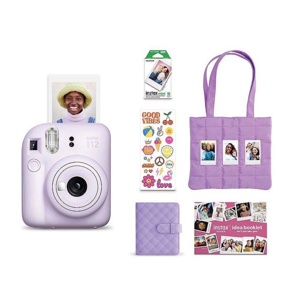 Fujifilm Instax Mini 12 Instant Camera Bundle - Purple and White